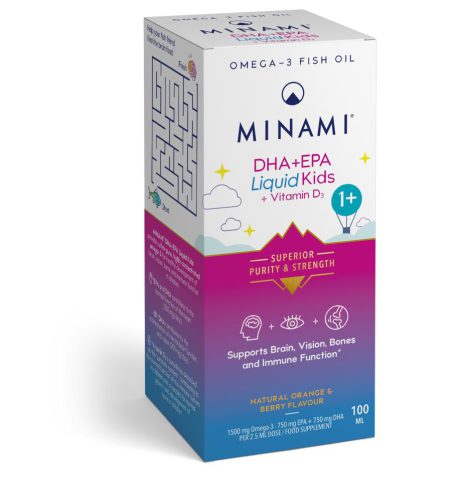 EPA+DHA Liquid Kids 1+ omega-3 halolaj + D3-vitamin